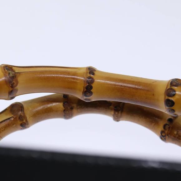 GUCCI Bamboo Hand Bag Enamel Black 93152 212792 Auth ep4078 - Picture 8 of 16